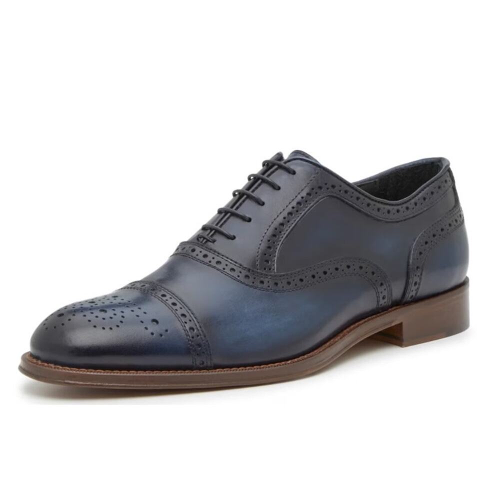 Mercanti Fiorentini Mens 7010 Oxford Shoes US 10 M Navy Leather GUC